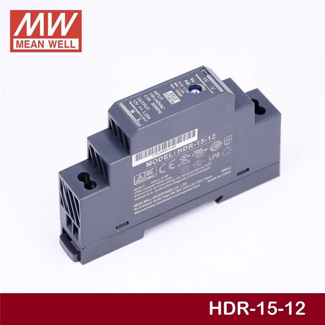 БП MW HDR-15-12 15W 12V 1.25A на дин рейку